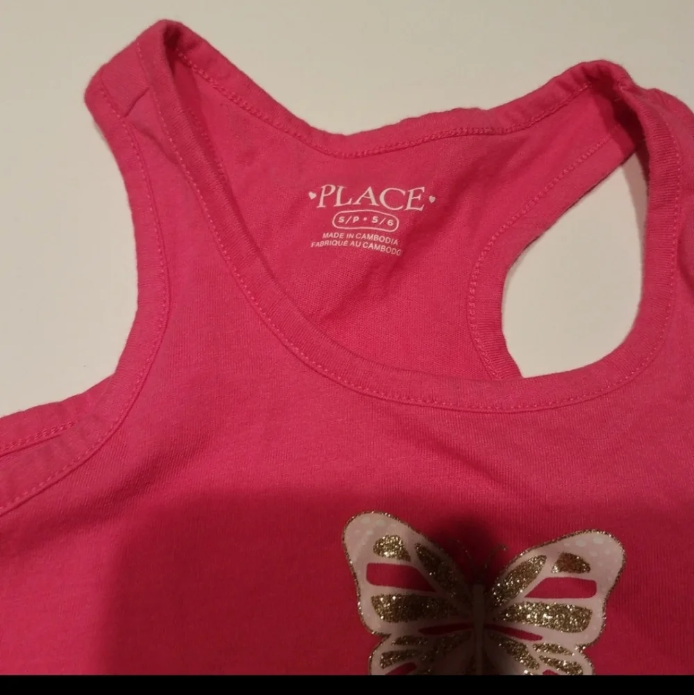 🦔Childrens Place Glitter Butterfly tank🌻